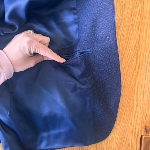 Paul Betenly Men's 40R Blue 2-Button 100% Wool Filarte Sandro Blazer Jacket Coat - Picture 7 of 13